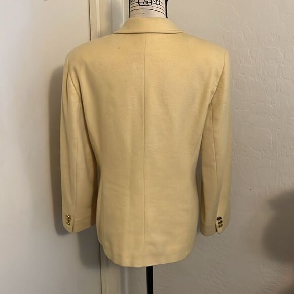Vintage Burberry’s Yellow Lambswool Zipper Closure Pockets Blazer Jacket - Picture 3 of 14